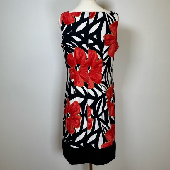 Alyx Red Black White Floral Sleeveless Midi Dress Women’s Size 12 - Picture 6 of 10